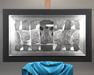 MCM aluminum last supper cubism wall sculpture