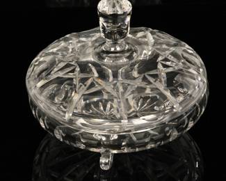 antique cut crystal candy dish