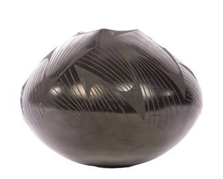 Mata Ortiz Native American barro negro Pot