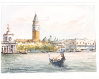 Venetian watercolor of the Doges Palace 