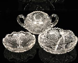 Antique cut crystal group