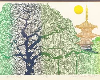 Nancy Hamlin-Vogler woodblock print s/n