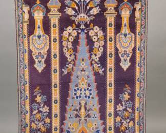 Purple Silk Mughal carpet