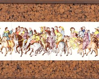 Painted tiles after Albrecht Dürer