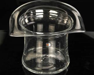 Blenko glass top hat vase/ planter