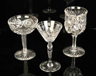 Antique cut crystal goblets