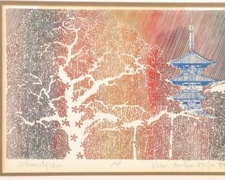 Nancy Hamlin-Vogler woodblock print s/n