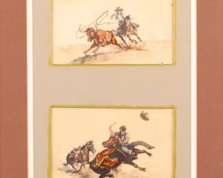 Old cowboy watercolors- signed