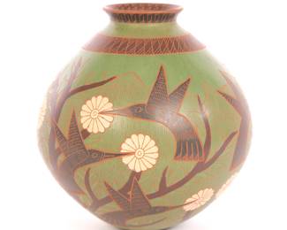 Humberto Piña Native American hummingbird pot