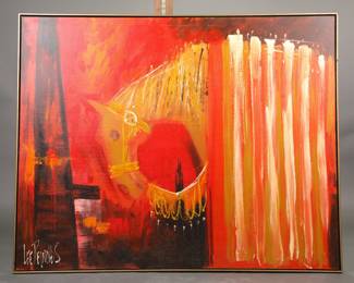 very large Lee Reynolds (Van Guard Studios) MCM painting