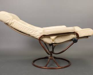MCM Ekornes Stressless lounge chair: cream leather/ copper tone metal #2