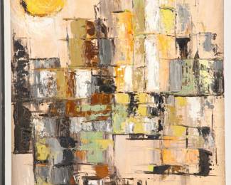 Donovan Johnson MCM cubist oil painting