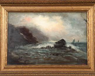 L. Greene antique oil/ canvas painting