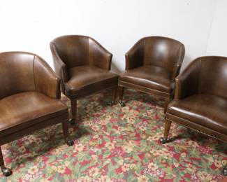 4 MCM rolling club chairs