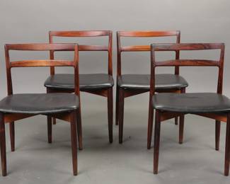 Harry Østergaard for Randers Møbler 4 rosewood Danish Modern chairs