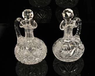 antique cut crystal cruets