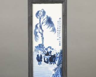 Chinese painted tiles/ framed #1