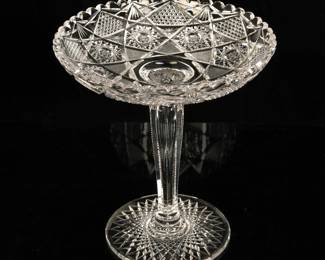antique cut crystal compote