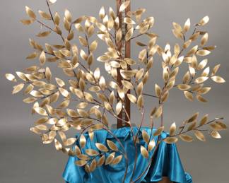 Brass tree wall sculpture