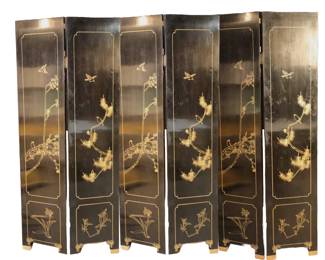 Reverse of Japanese lacquer screen