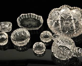 antique cut crystal group
