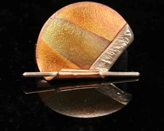 Mixed metals Modernist brooch