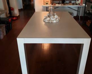 MCM White Parsons Dining Table