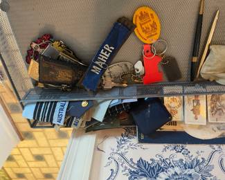 Assorted military pins, buttons, badges, stickers and more!