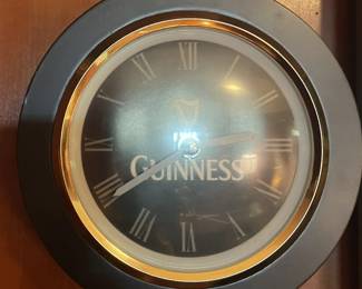 Guinness Irish Stout beer bar advertising wall clock sign.