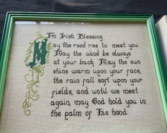 Cross-stitch Irish Blessing.