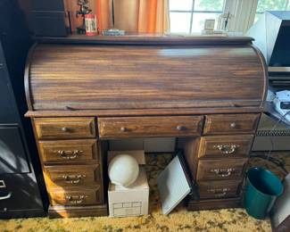 Roll-top desk.