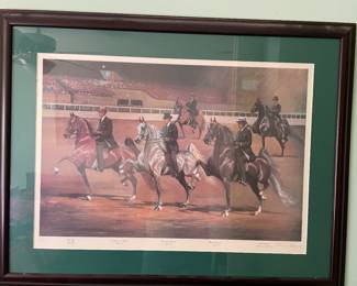 Horse racing print.
