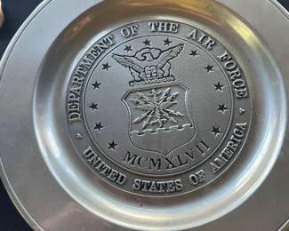 Department of the Air Force decorative metal plates - Wilton Armetale 1983.