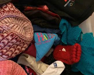 Bin Of Scarves, Hats, Gloves And More