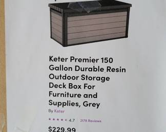 150 Gallon Durable Resin Outdoor Storage Deck Box