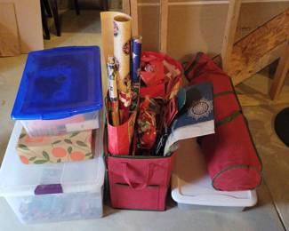 Christmas Paper, Bows, , Bags And Assorted Items