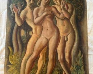Original signed work by HG Glyde
Nude c.1950
Oil
24x18 in. approx.