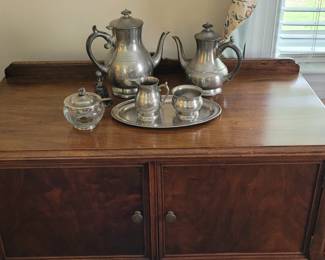 Woodbury Pewter Coffee and Tea Set, 5 pieces, made in USA