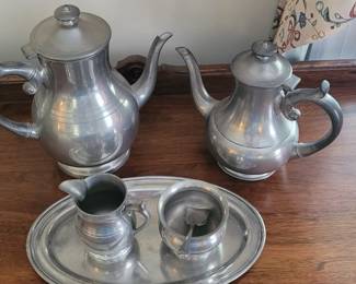 Woodbury Pewter Coffee and Tea Set, 5 pieces, made in USA