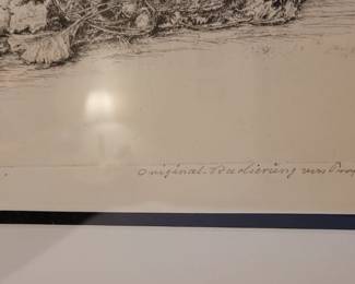 Detail of vintage German etching