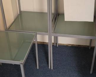 Stackable metal and glass tables