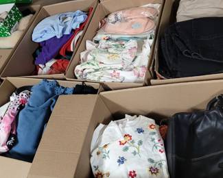 WE HAVE HUNDREDS OF ITEMS OF LADIES CLOTHING!   FILL ONE OF THE TRASH BAGS WE PROVIDE FOR $20!!!!