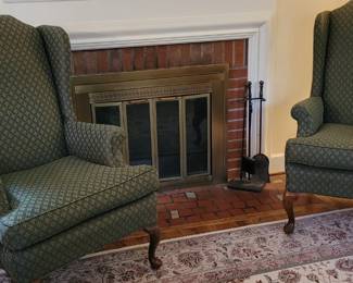 Pair of wingback chairs