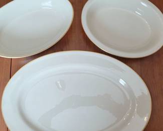 Lenox Eternal 16" platter, 9 3/4" serving bowl, and 10" serving bowl