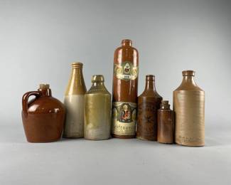 Lot 97 | Vtg Stoneware Advertising Bottles & More!
