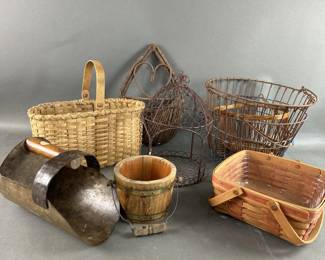 Lot 178 | Vintage Longaberger Basket, Metal Baskets & More
