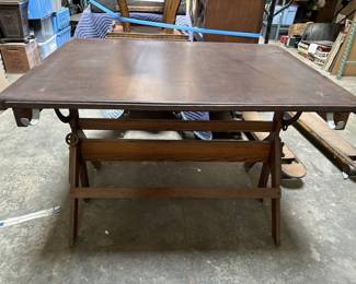 Lot 244 | Vtg Wood Drafting Table
