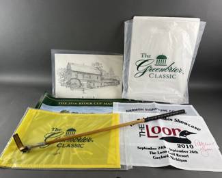 Lot 362 | Golf Lot, Putter, Poster, Signed Flags & More
