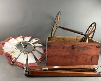 Lot 230 | Vintage Variety Windmill, Wheels, Tripod & More
