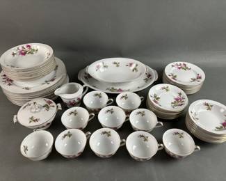 Lot 49 | Celebrate Moss Rose China Set (Service for 8)
